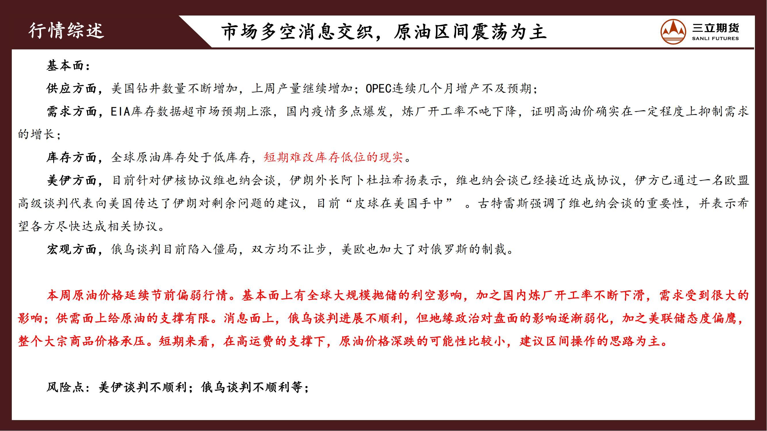 三立期货原油周报(20220408)