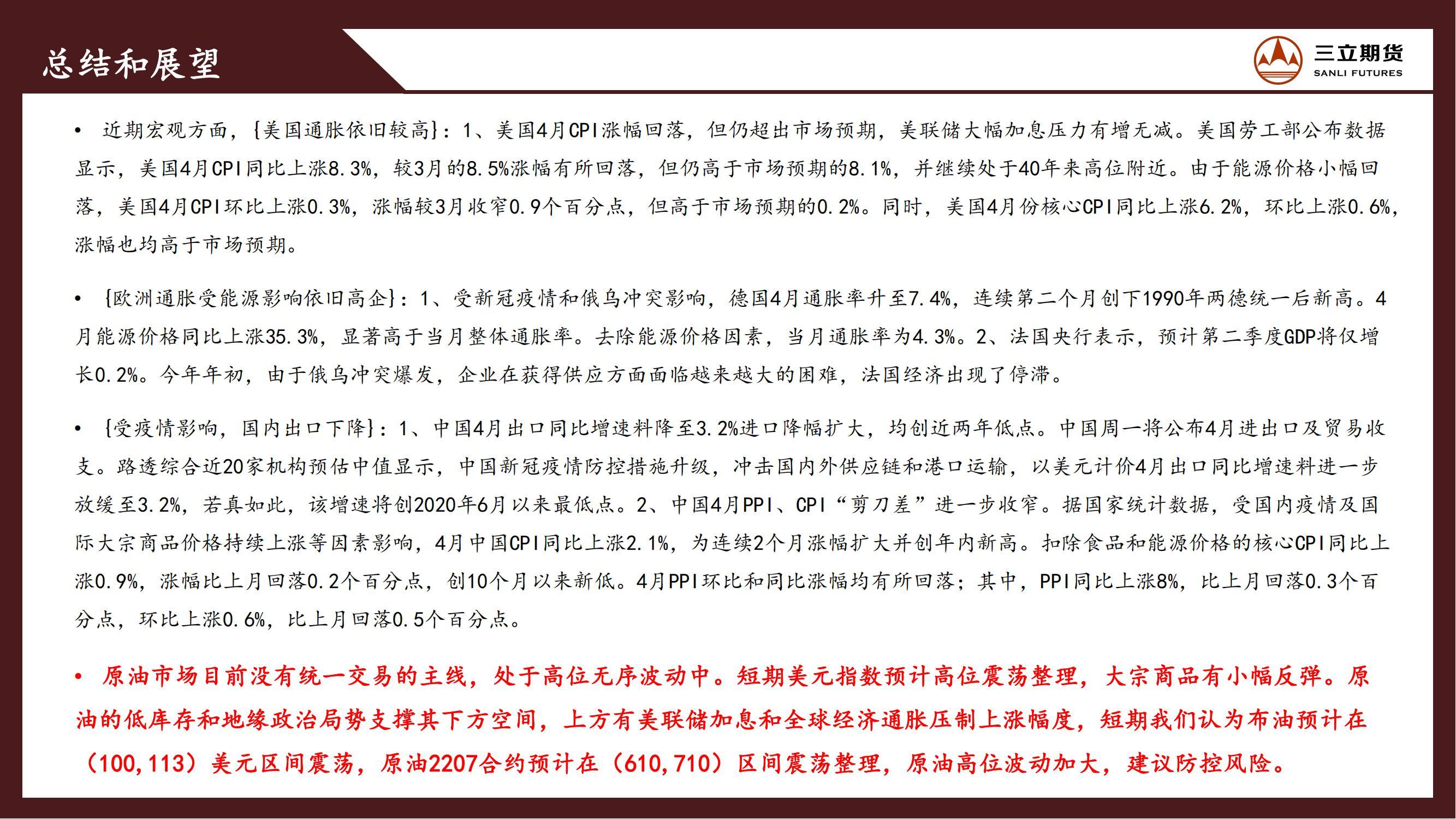 三立期货原油周报(20220513)