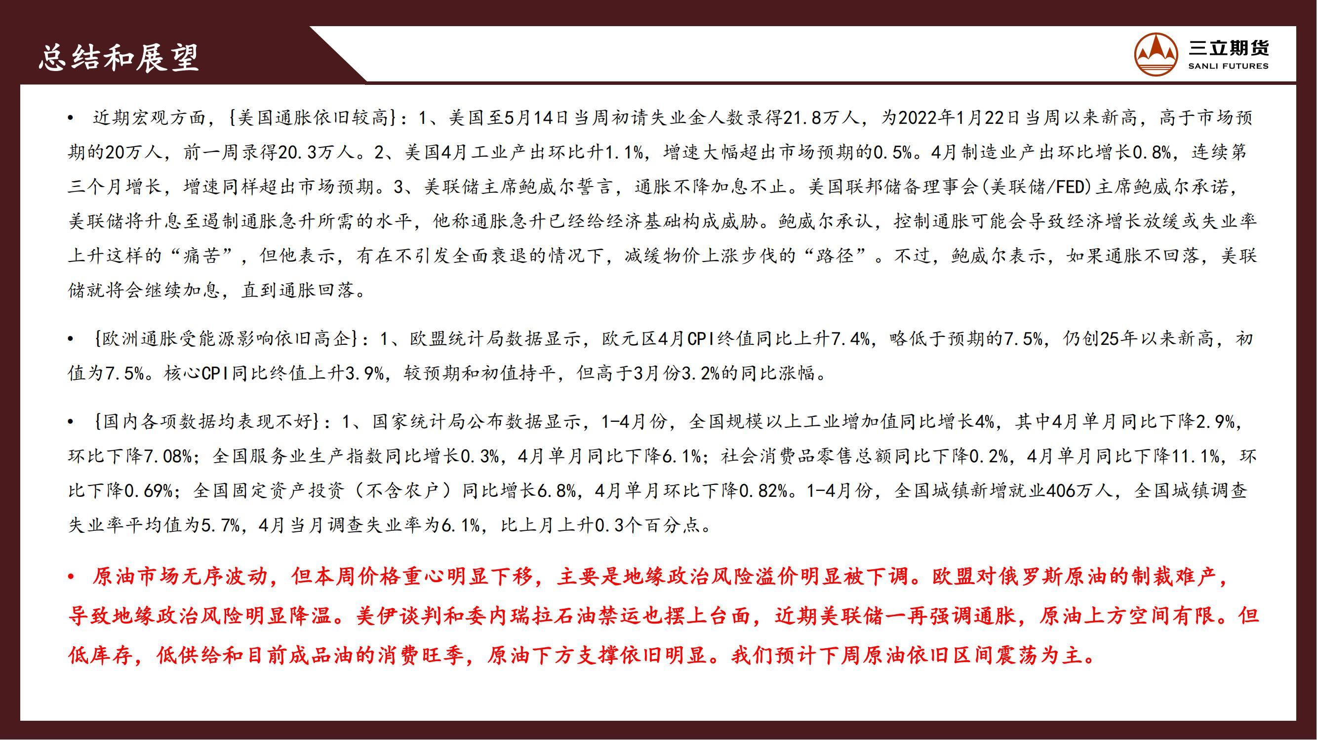 三立期货原油周报(20220520)