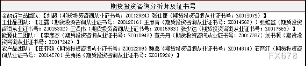 中信建投期货12月14日早间交易策略