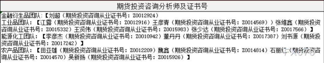 中信建投期货12月20日早间交易策略