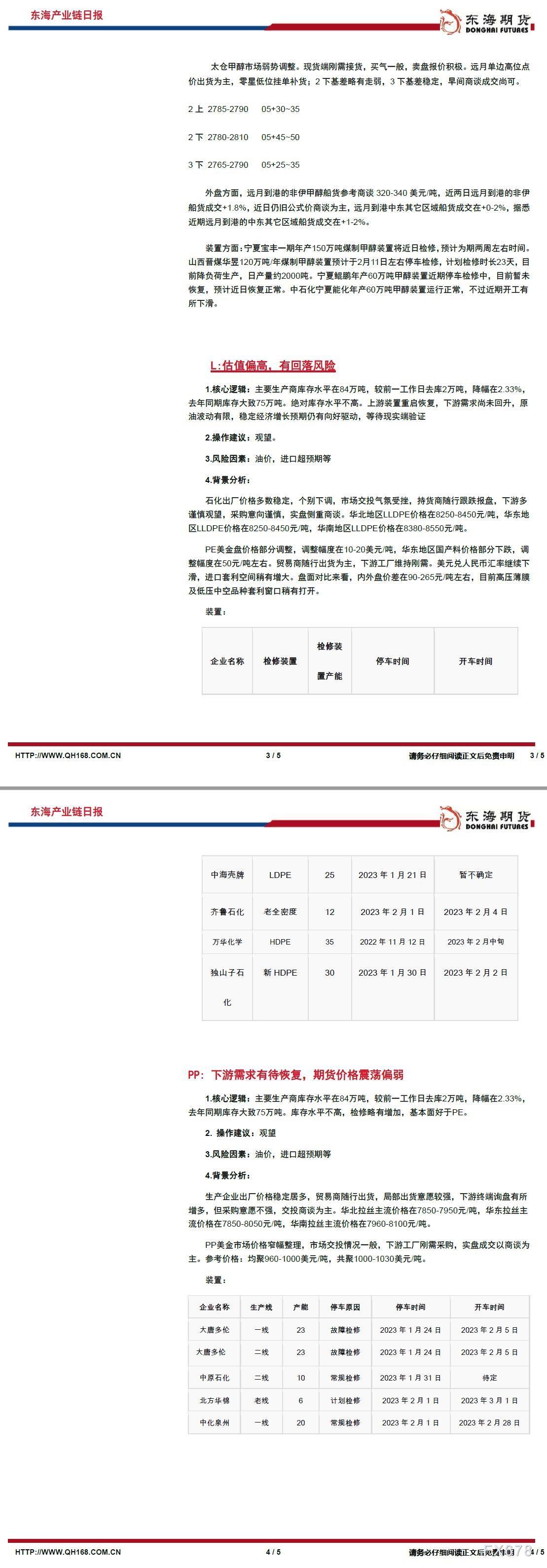 【东海期货2月3日产业链日报】能化篇:油价脱离股市共振,持续走弱
