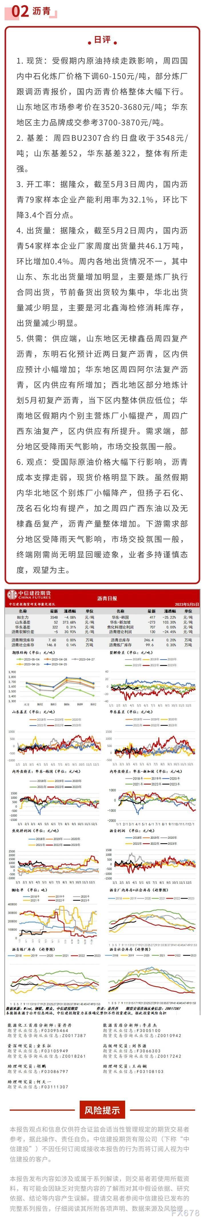 中信建投期货5月5日能源化工报告