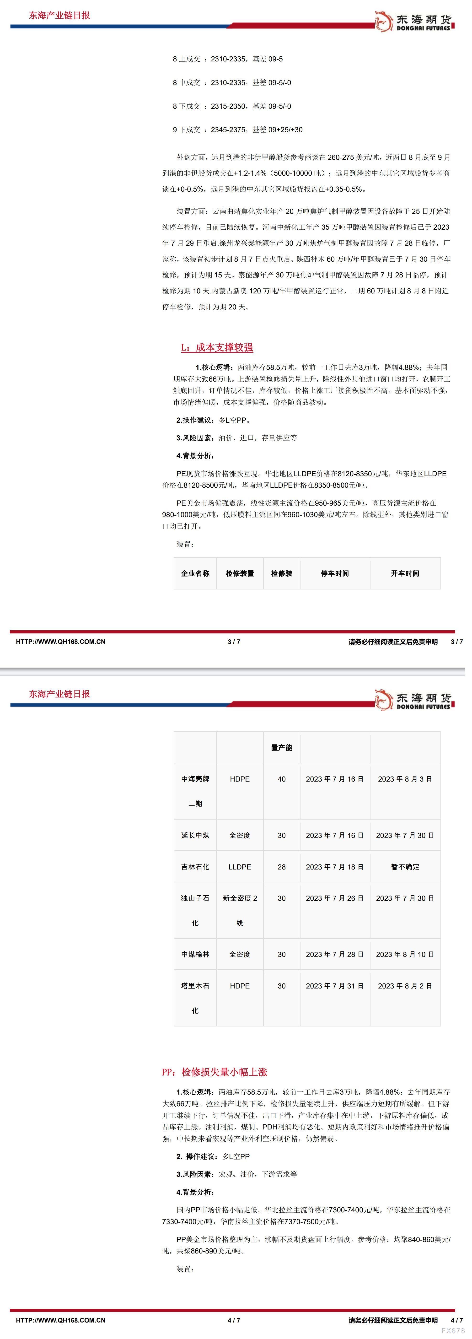 【东海期货8月4日产业链日报】能化篇：沙特延长减产，油价上涨