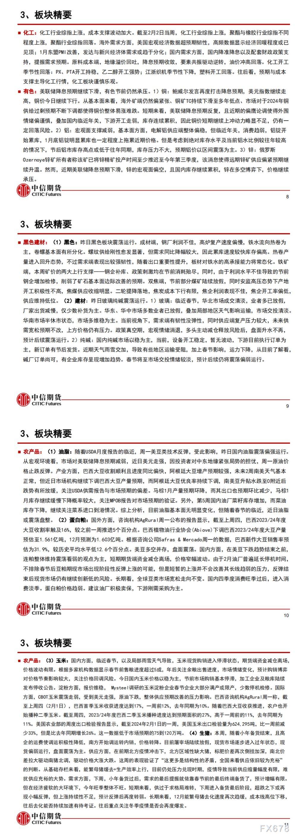 中信期货2月7日晨报:市场信心恢复,商品有所反弹