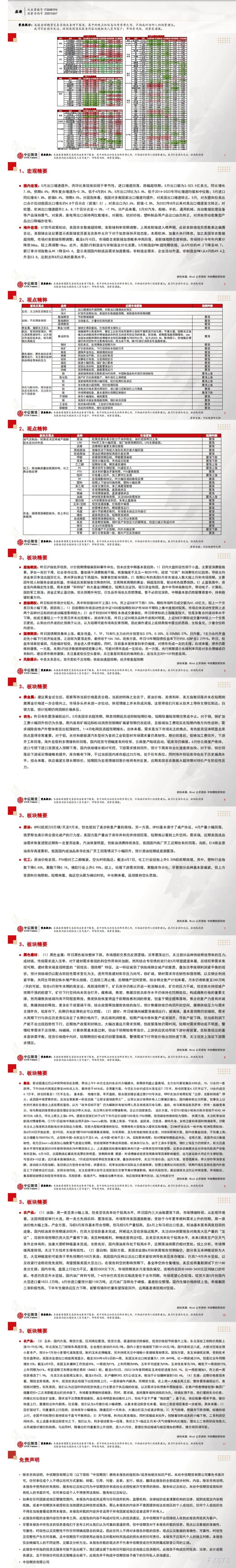 中信期货6月12日晨报:市场情绪明显走弱,商品整体出现下跌