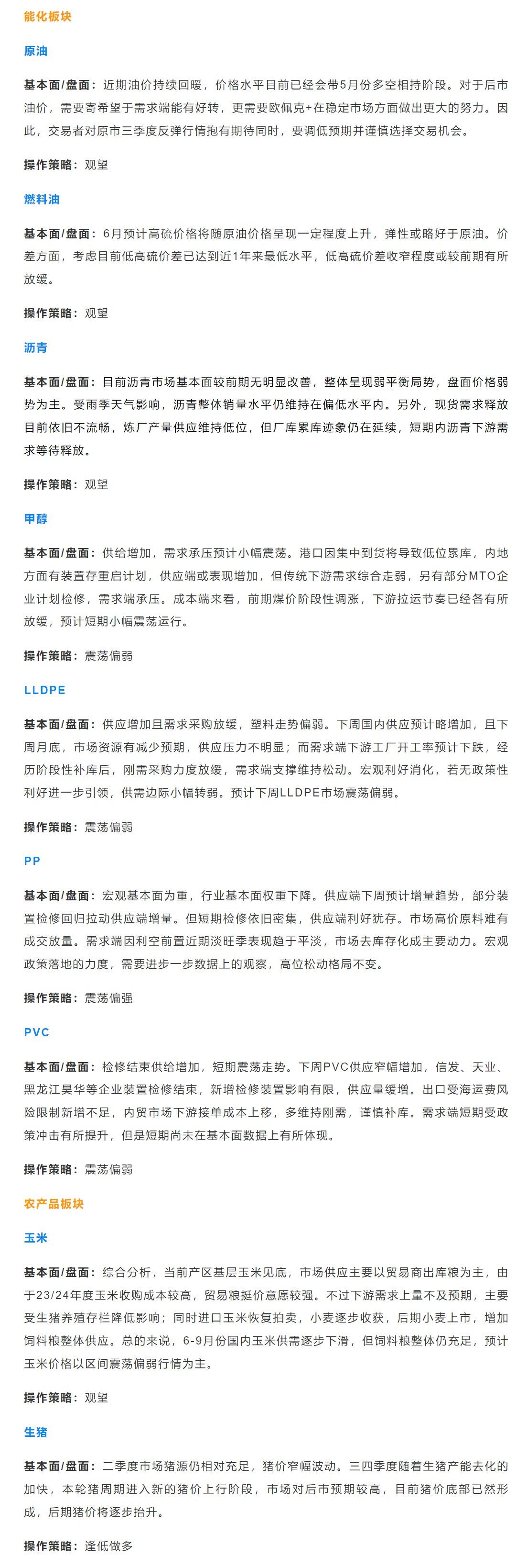 恒泰期货6月17日早间交易策略