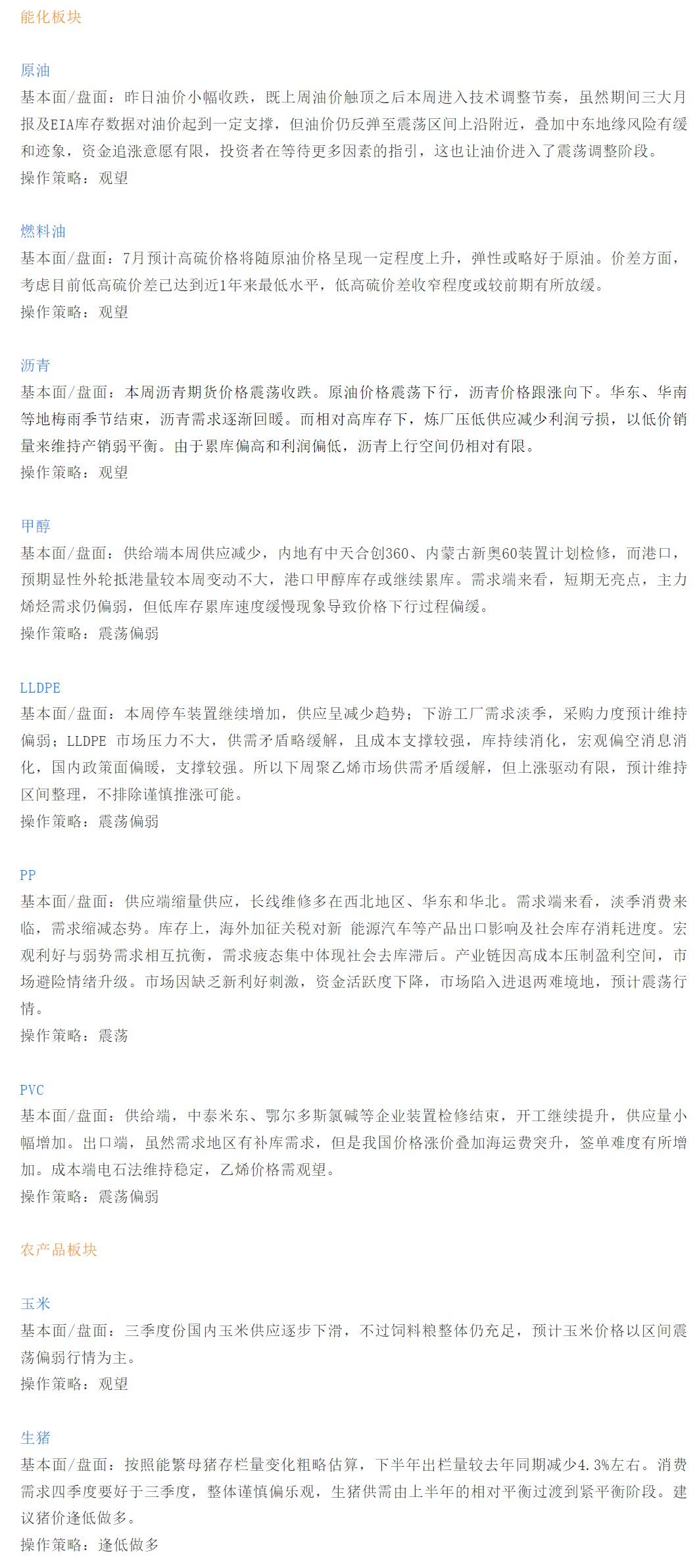 【恒泰早报】7月26日恒泰期货交易策略