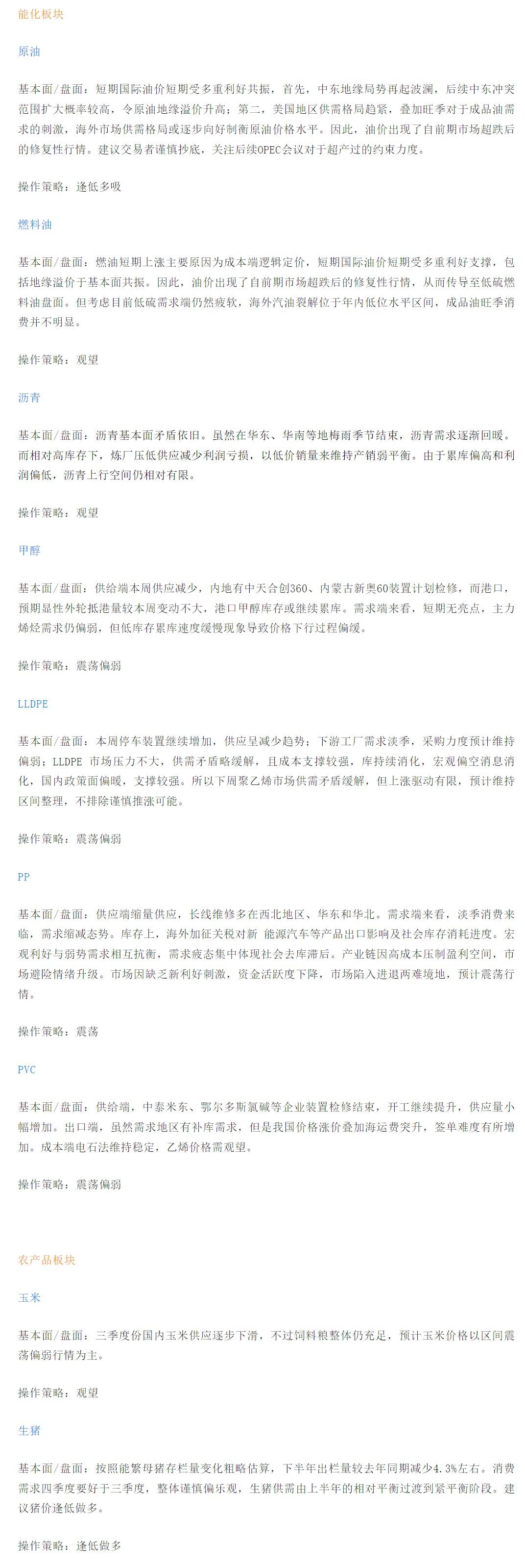 【恒泰早报】8月2日恒泰期货交易策略