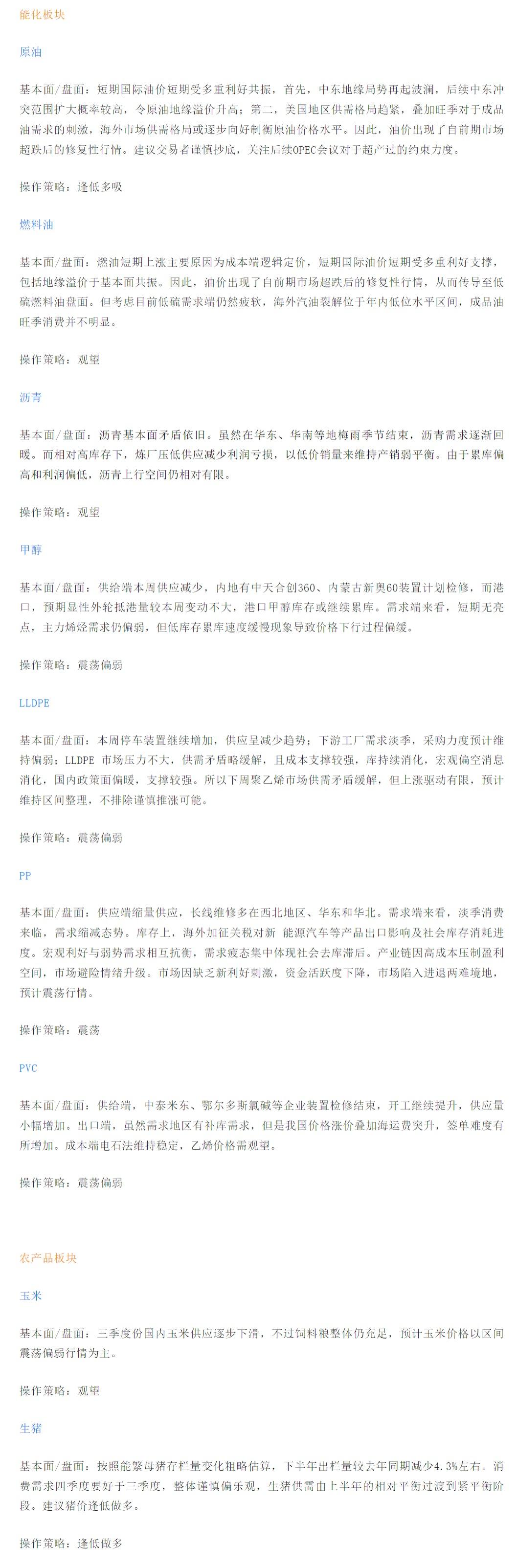 【恒泰早报】8月5日恒泰期货交易策略