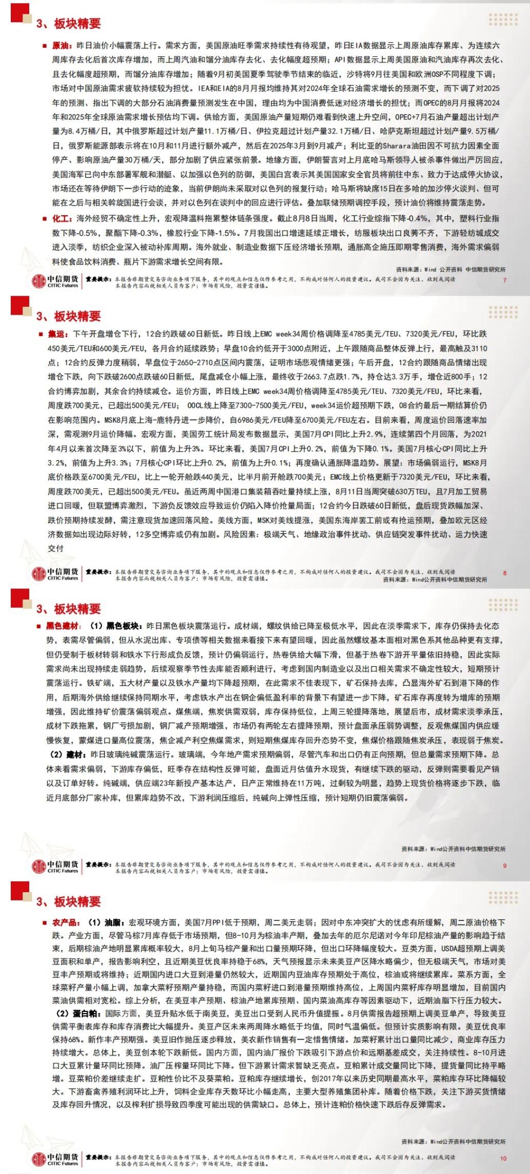 中信期货8月16日晨报:美衰退担忧缓和,有色、白银企稳反弹
